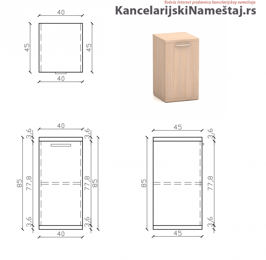 Noar3 komoda sa jednim vratima